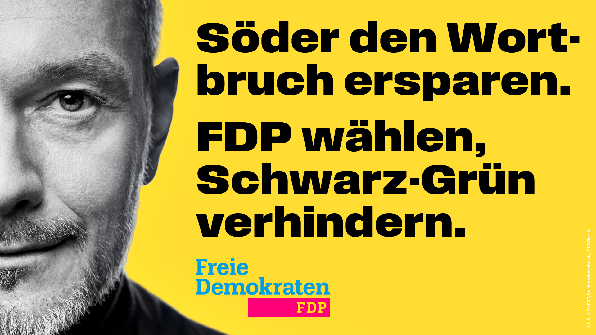 Mit einem Sonderplakat wirbt die FDP auf zahlreichen digitalen Flächen in Bayern für den Politikwechsel in Deutschland.